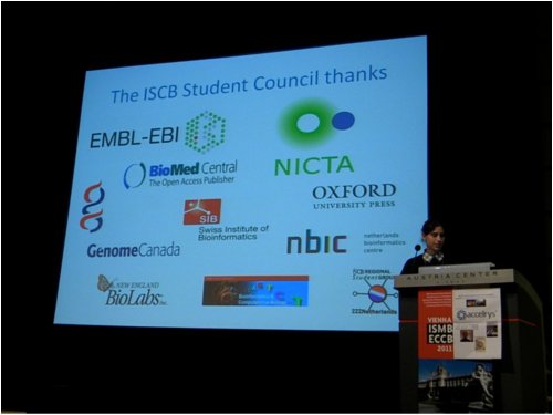 Sponsor acknowledgments at the SCS2011 Awards Ceremony